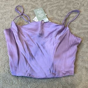 H&M purple corset top cowl neck tank NWT